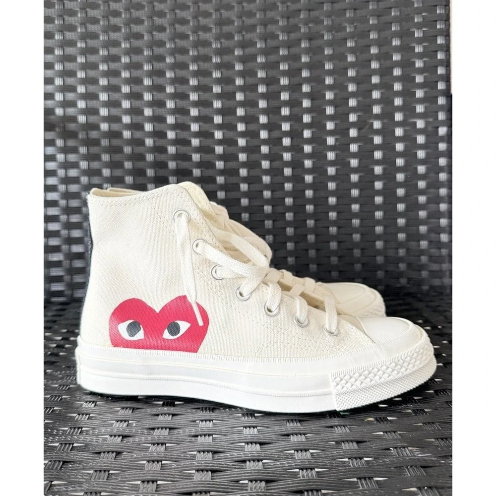 Converse x Comme des Garçons PLAY Chuck 70 High Top Sneakers Red‎ Heart W5 Men's